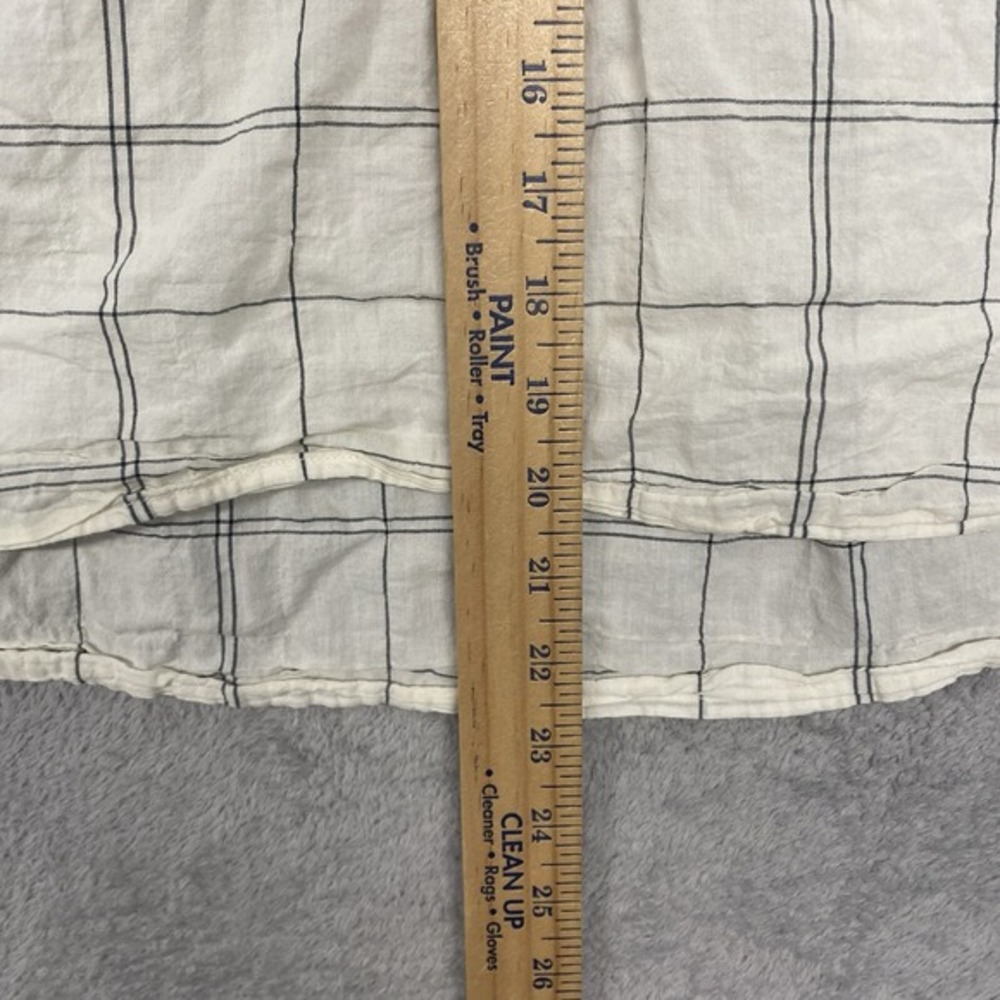 Madewell Shirt Womens XS White Check Boxy V Neck Cotton Pullover Short Sleeve - Picture 4 of 8